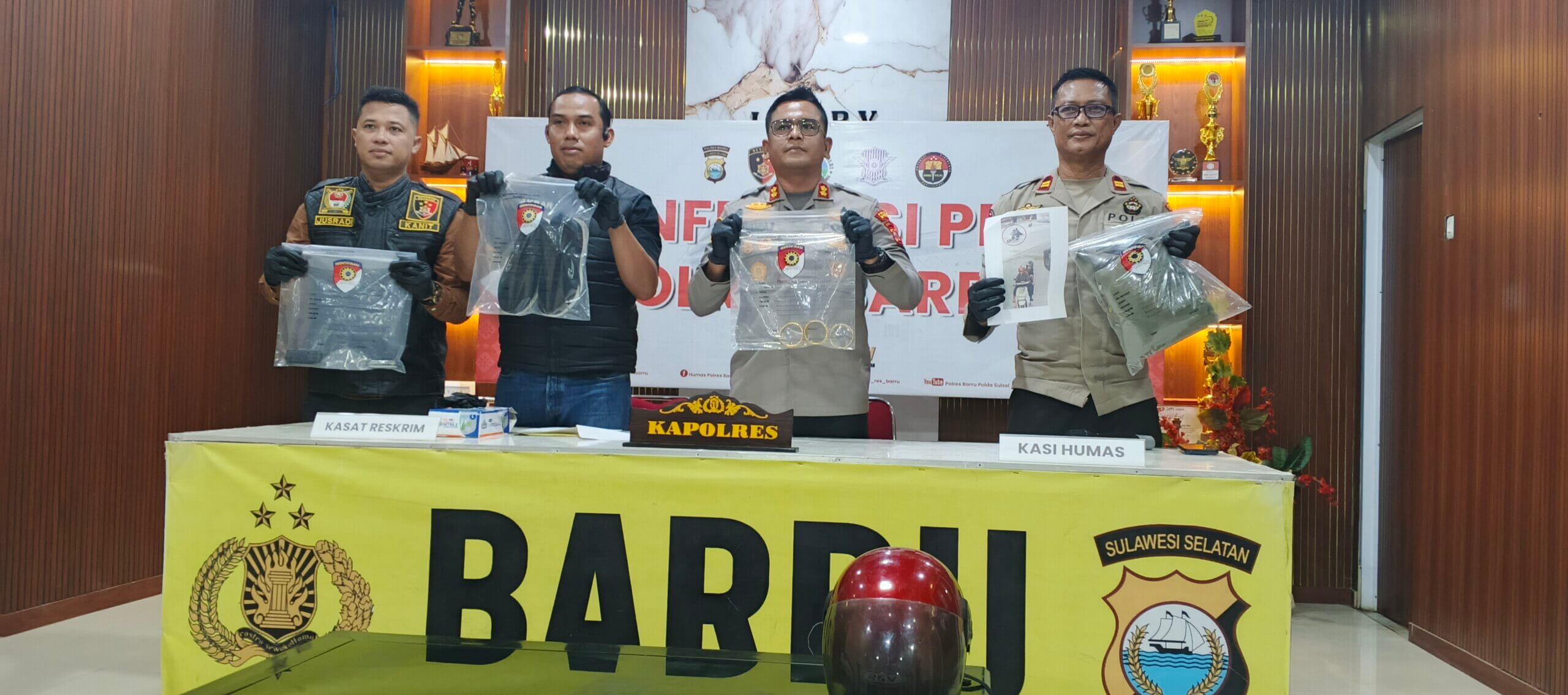 Polres Barru Ringkus Pencuri Lintas Kabupaten, Emas Ratusan Gram dan Motor Diamankan
