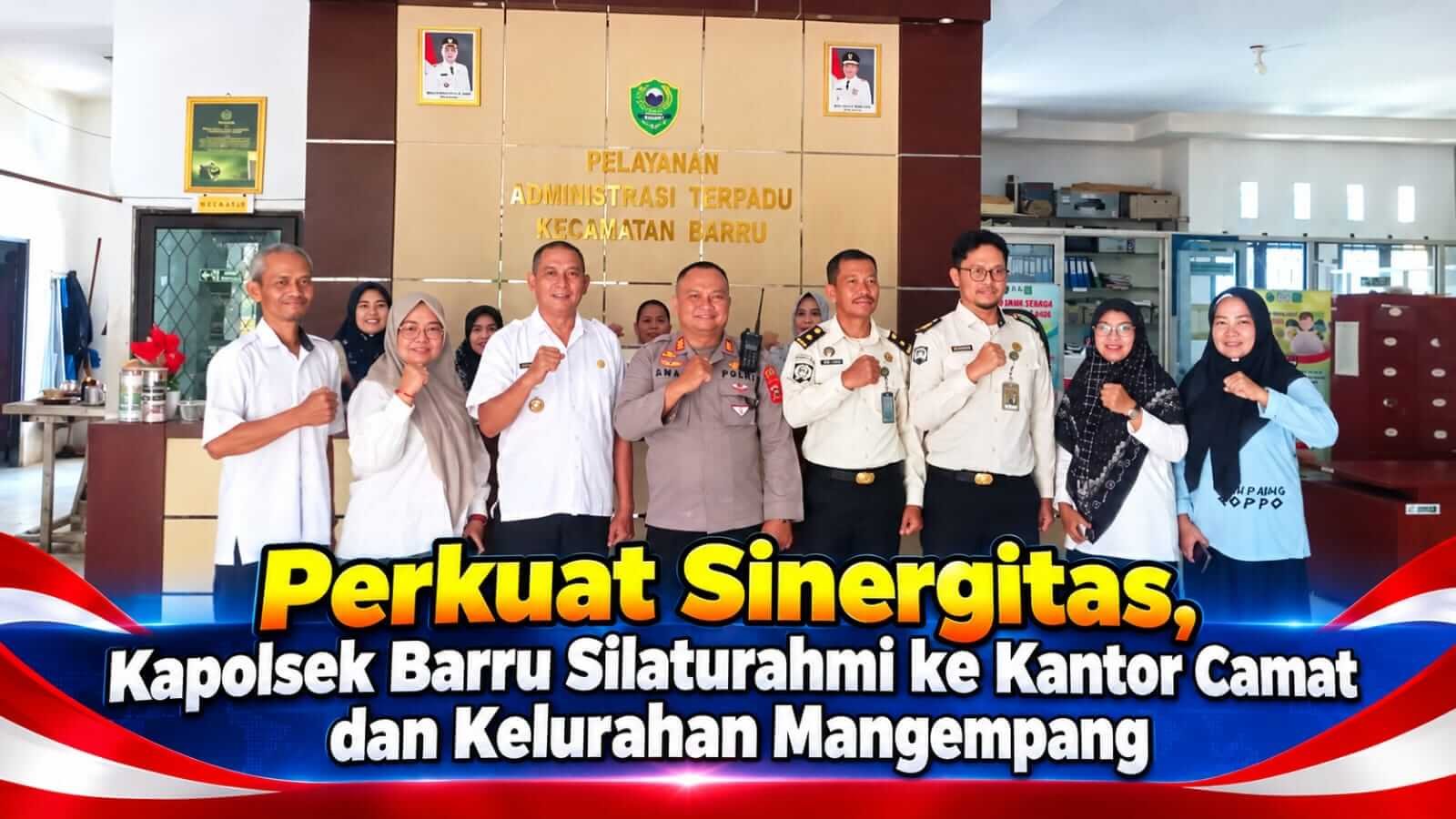 ​Perkuat Sinergitas, Kapolsek Barru Silaturahmi ke Kantor Camat dan Kelurahan Mangempang